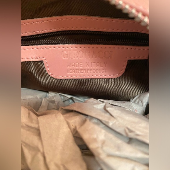 Gironacci Genuine Italian Leather Hobo Style Pink Purse - Picture 8 of 13